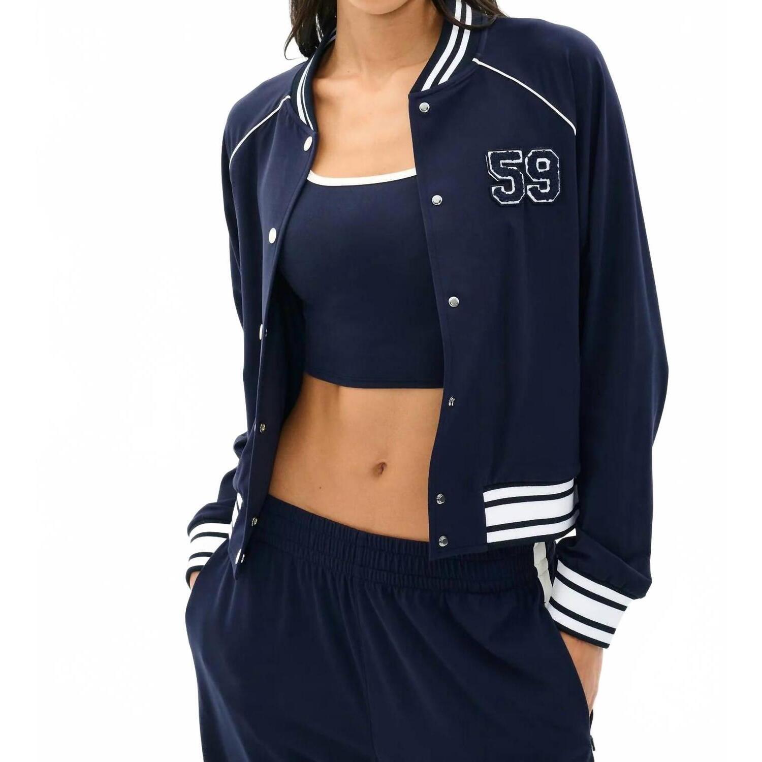 New Splits59 Hayes Varsity Rigor Jacket In Indigo